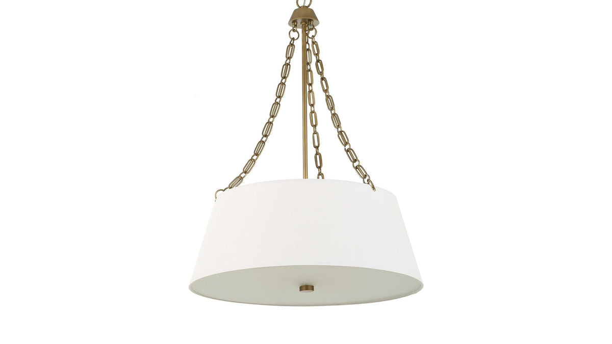 Andalucia - 4 Light Drum Pendant - Gold / White