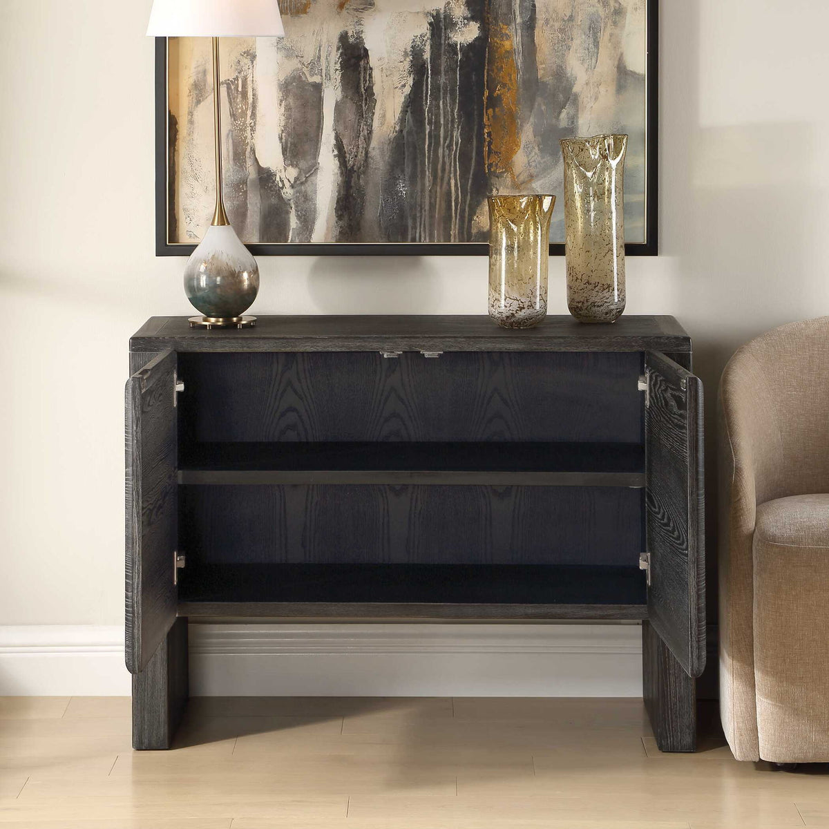 Bierk - 2 Door Cabinet - Dark Stain