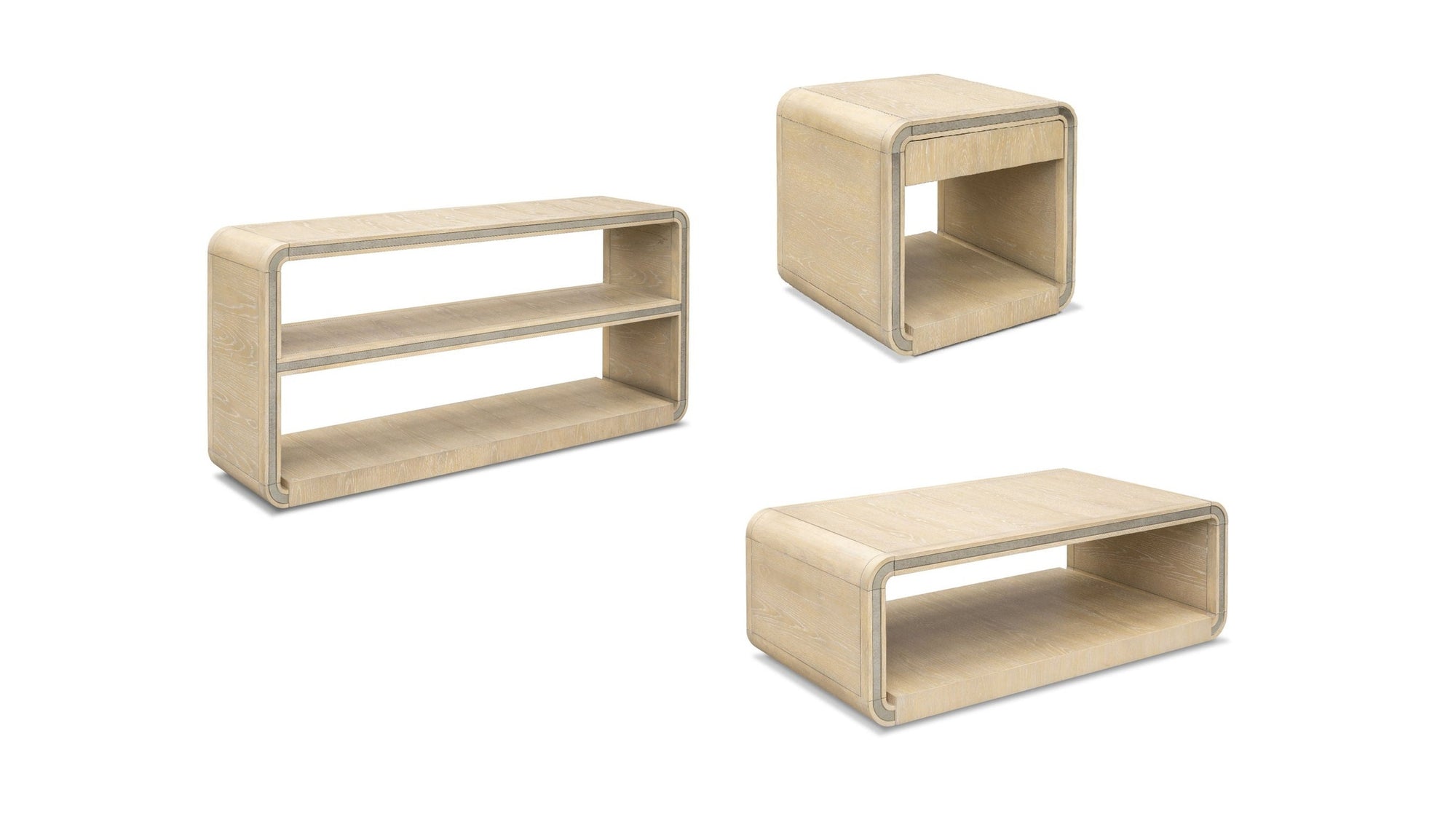 Damone - Coffee Table - Cerused White Oak