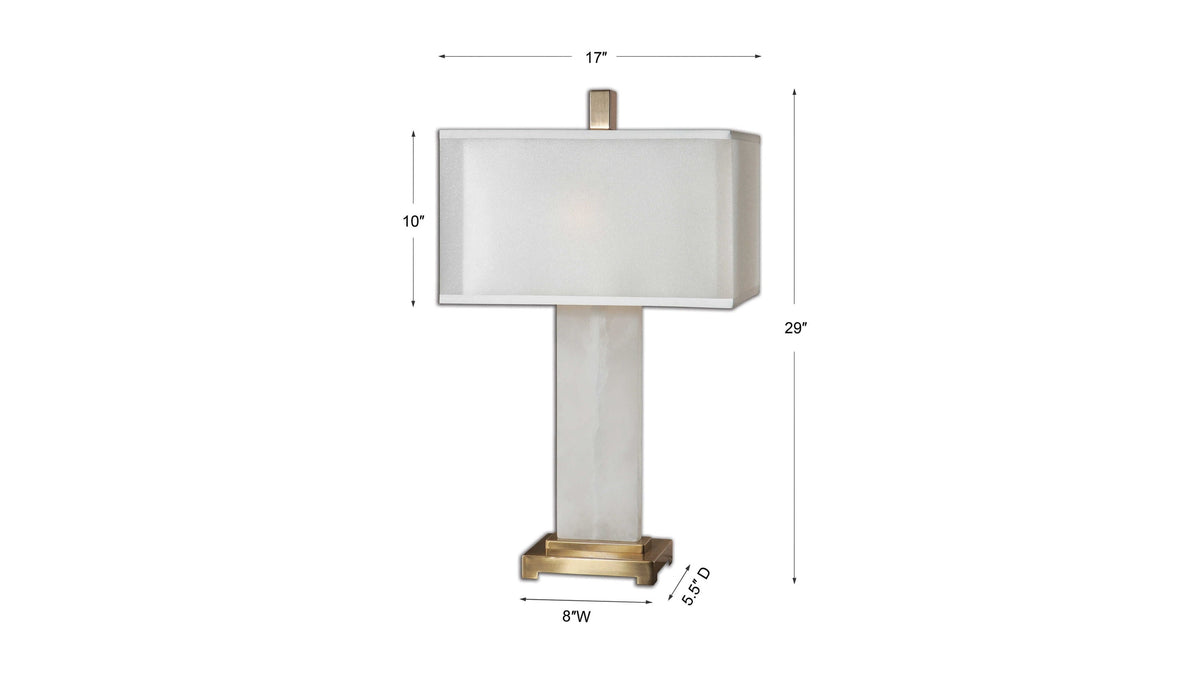 Athanas - Alabaster Lamp - White