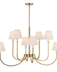Poppins - 8 Light Brass Chandelier - White / Gold
