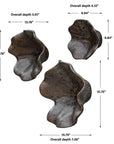 Two Wood - Wall Decor (Set of 3) - Mocha