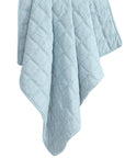 Stella - Faux Silk Velvet Double Box Stitch Throw - Icy Blue