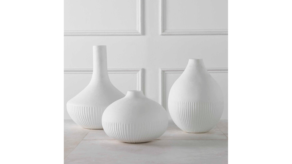Apothecary - Satin White Vases (Set of 3)
