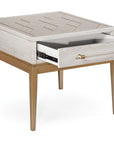 Perrine - Rectangle End Table - White / Gold