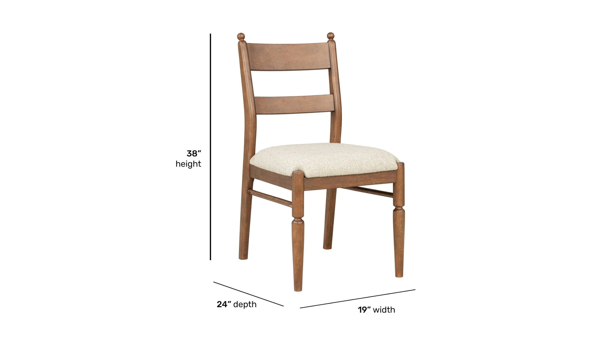 Azalea - Upholstered Dining Chair Set of 2 - Walnut