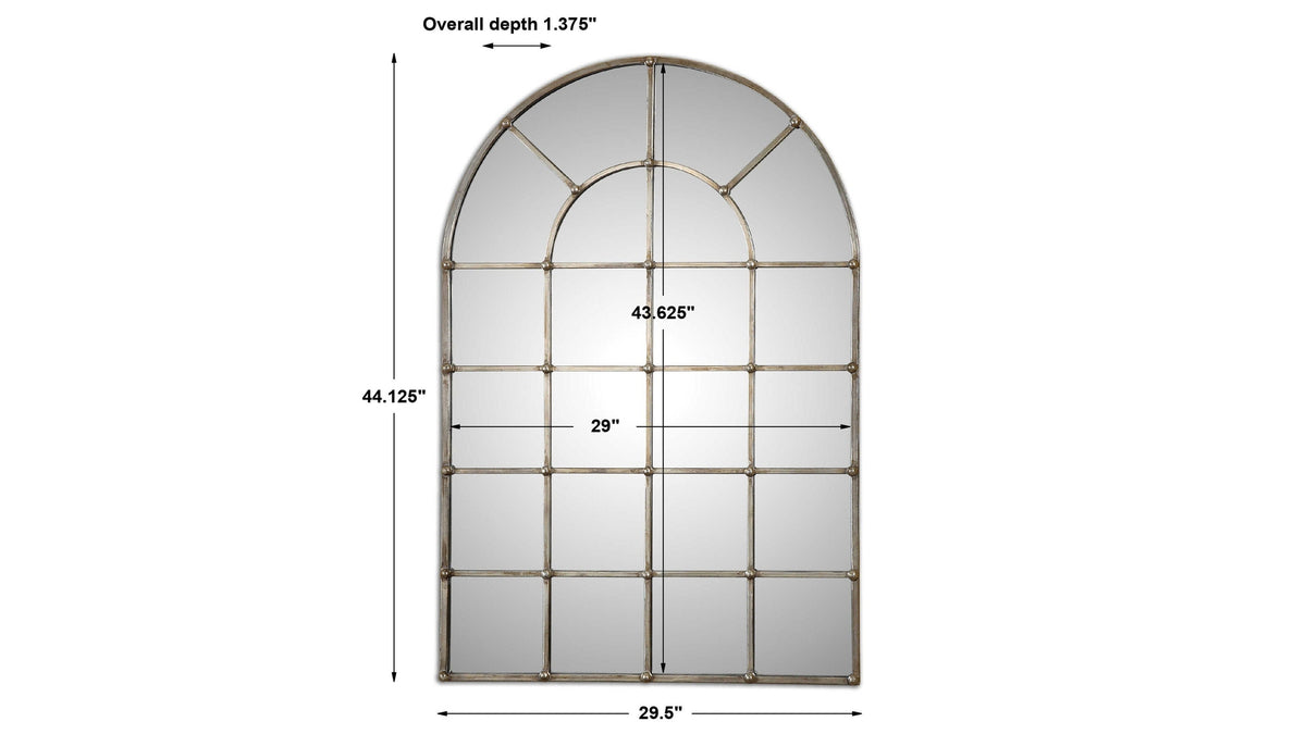 Barwell Arch - Window Mirror - Silver