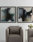 Telescopic - Abstract Framed Prints (Set of 2) - Black
