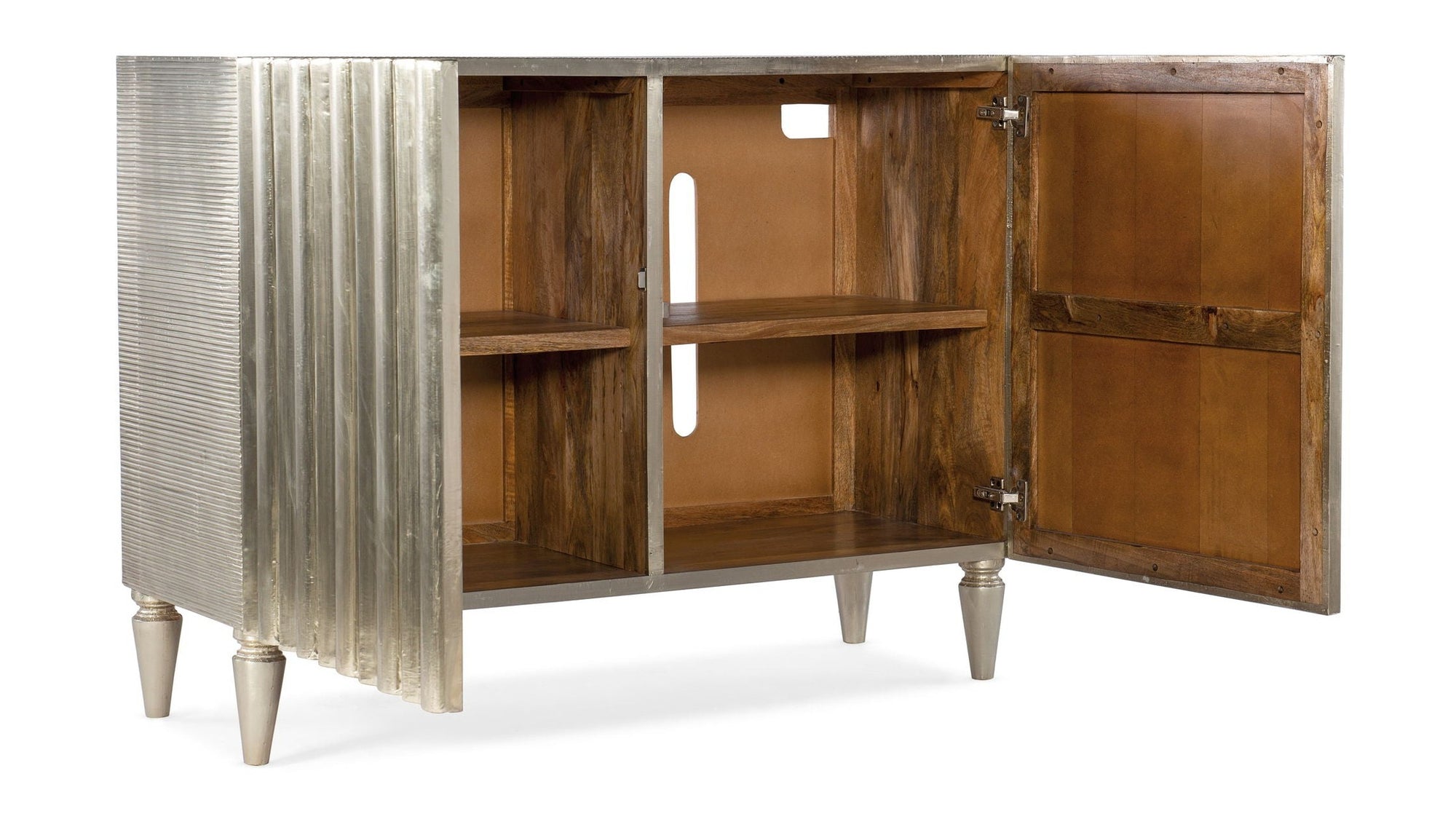 Melange - Mackenna 2-Door Chest - Pearl Silver