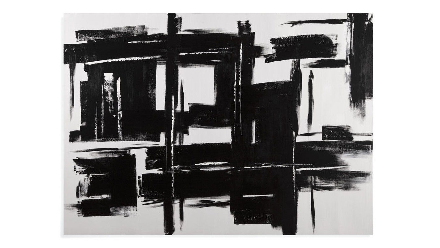 Building Blocks Canvas Art - Black