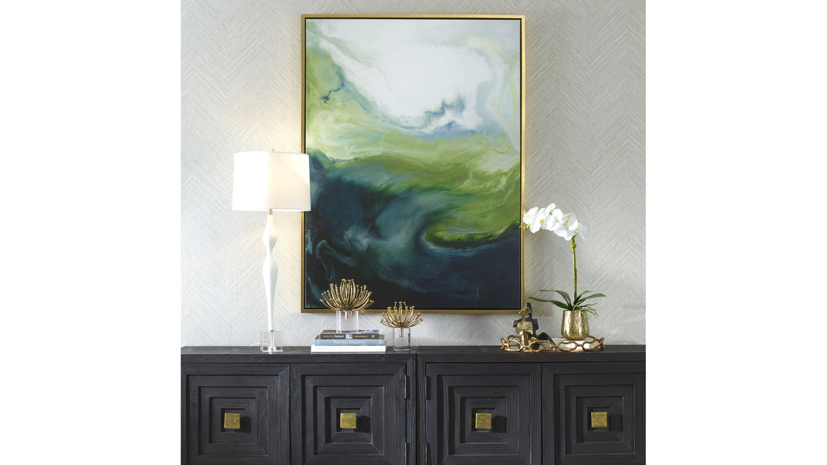 Serene Green - Framed Abstract Art