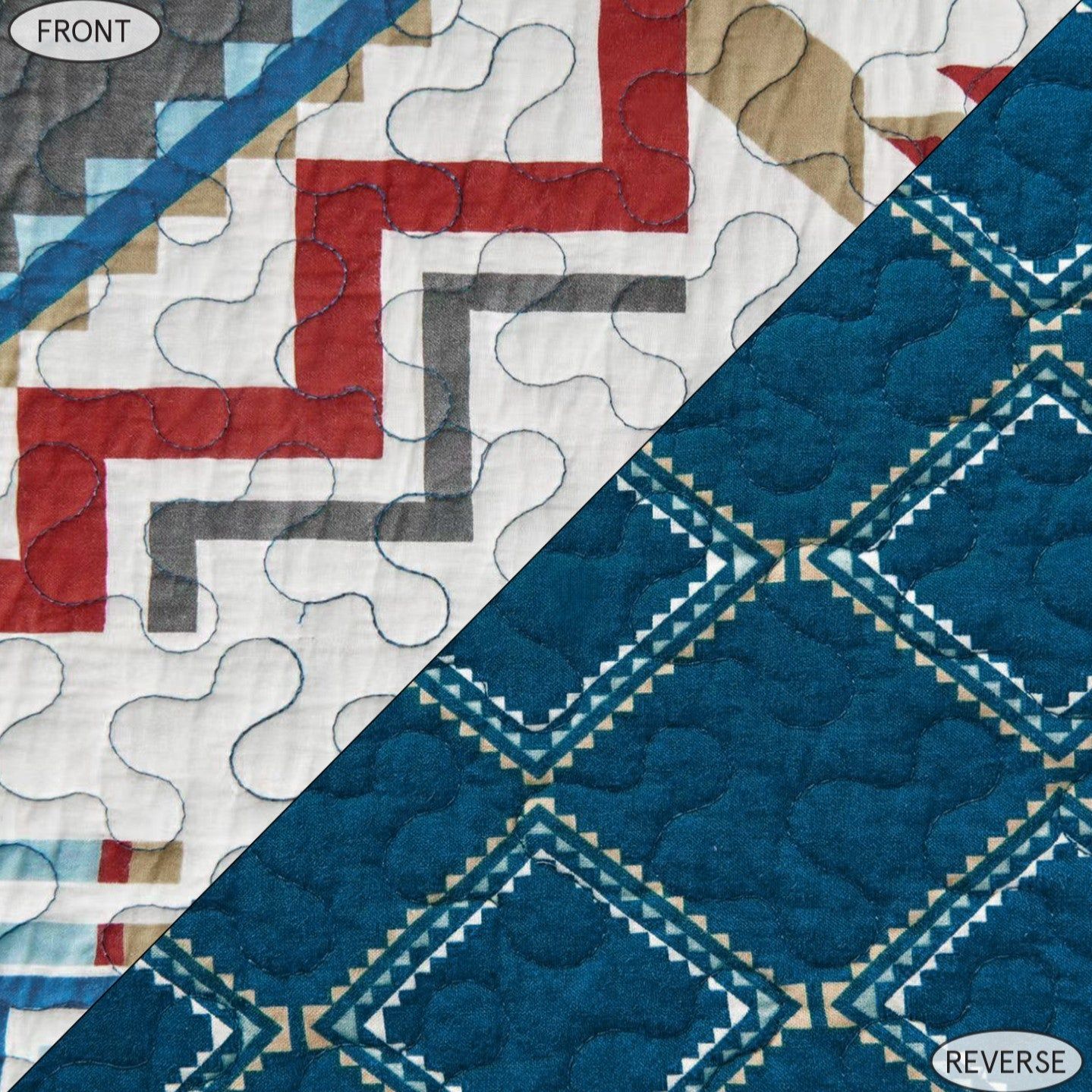 Spirit Valley - King Quilt Set (Set of 3) - Teal