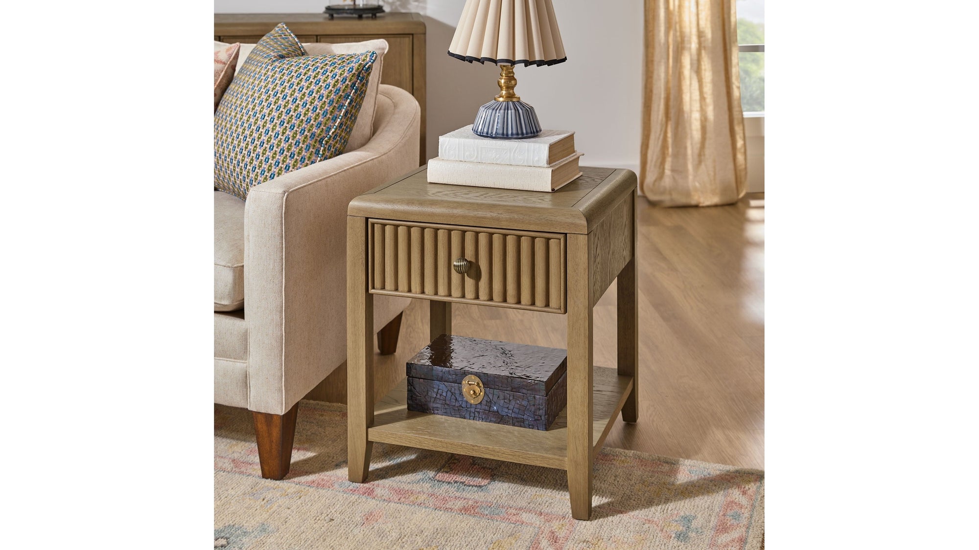 Reed - Chairside Table - Driftwood Oak