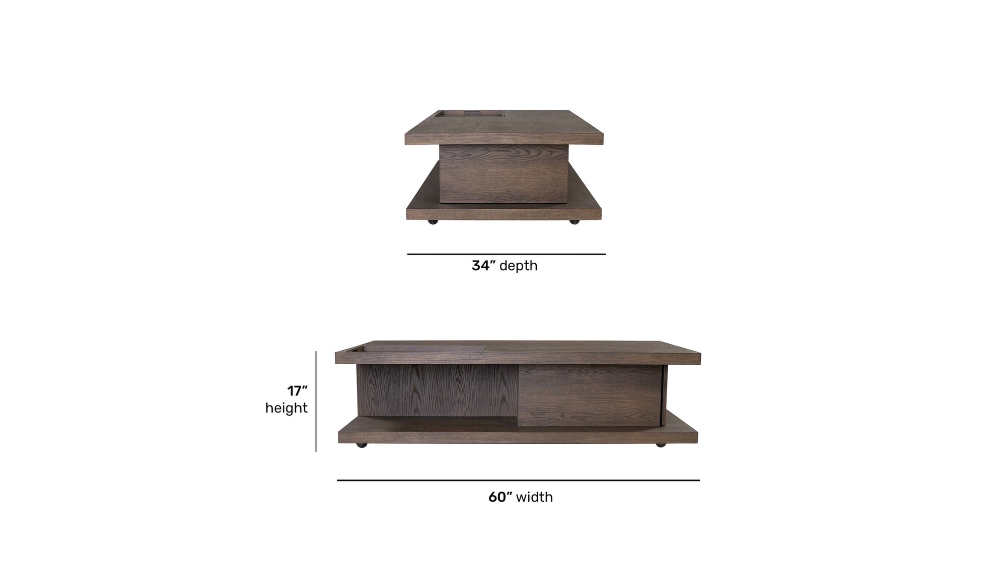 Athens - Rectangular Coffee Table With Casters - Chocolate Brown