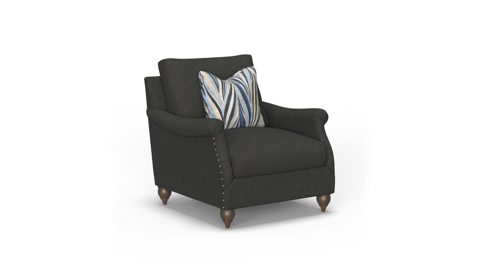 Veda - Fabric Chair With Nailhead Trim