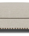 Patterson - Fabric Ottoman, Nailhead Trim