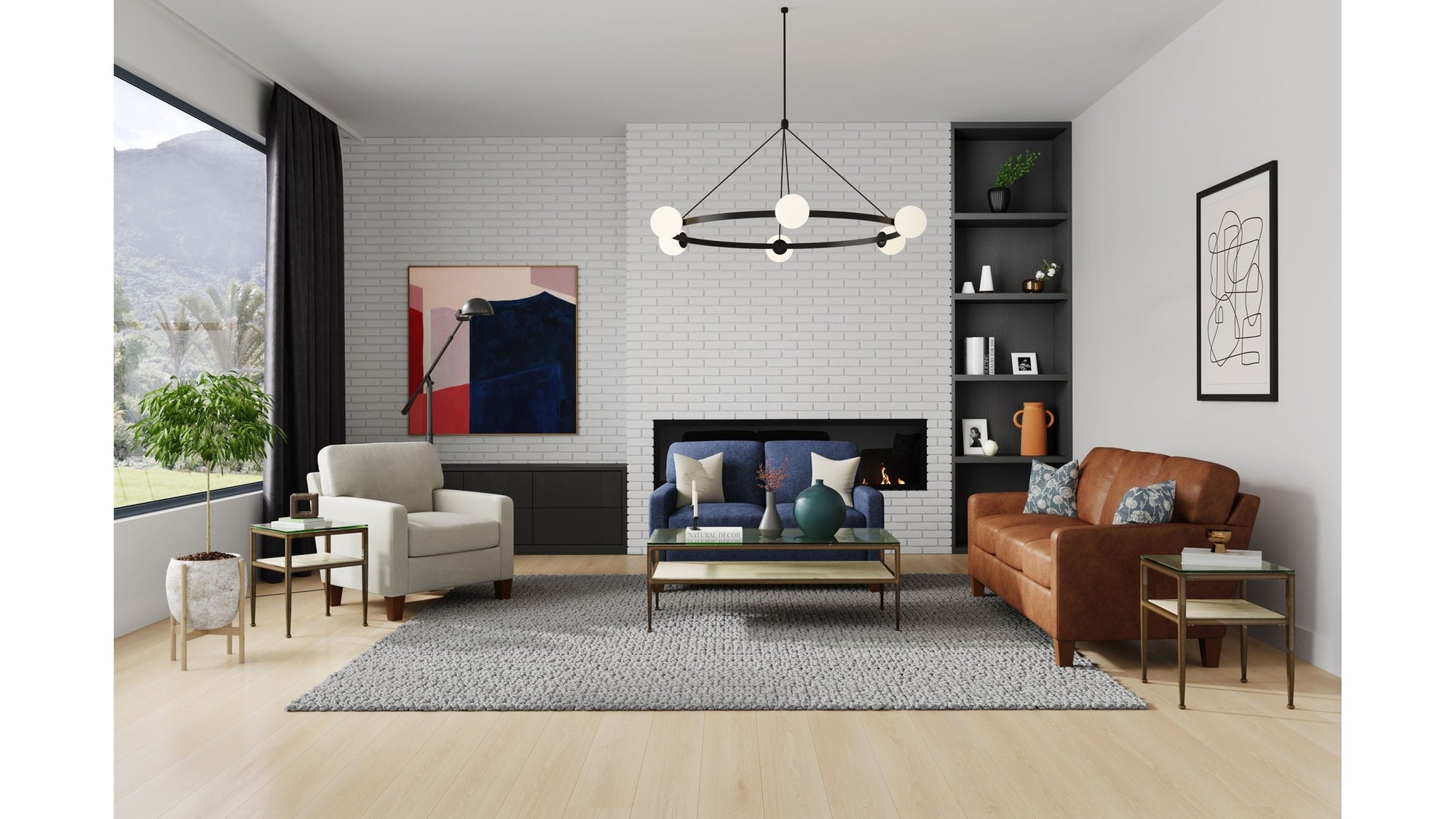 Moxy - Fabric Loveseat With Straight Track Arms