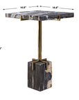 Rowman - Petrified Wood Accent Table - Bronze