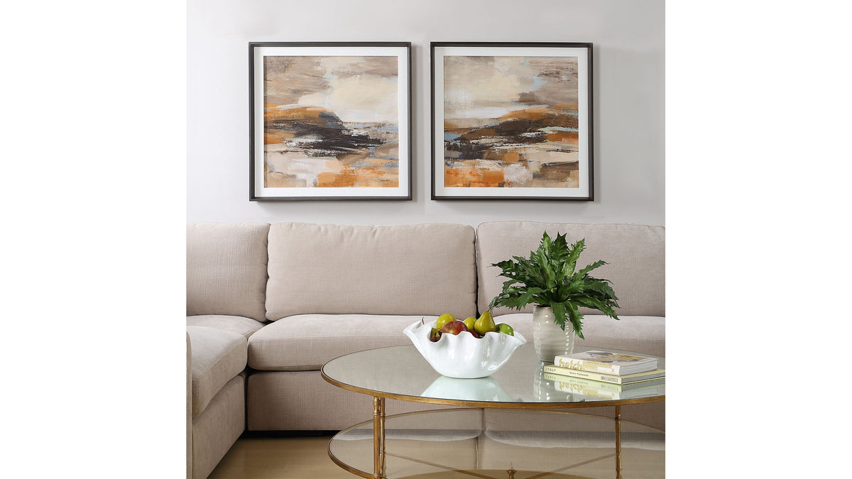 Cinnamon Shore - Framed Prints (Set of 2) - Dark Brown