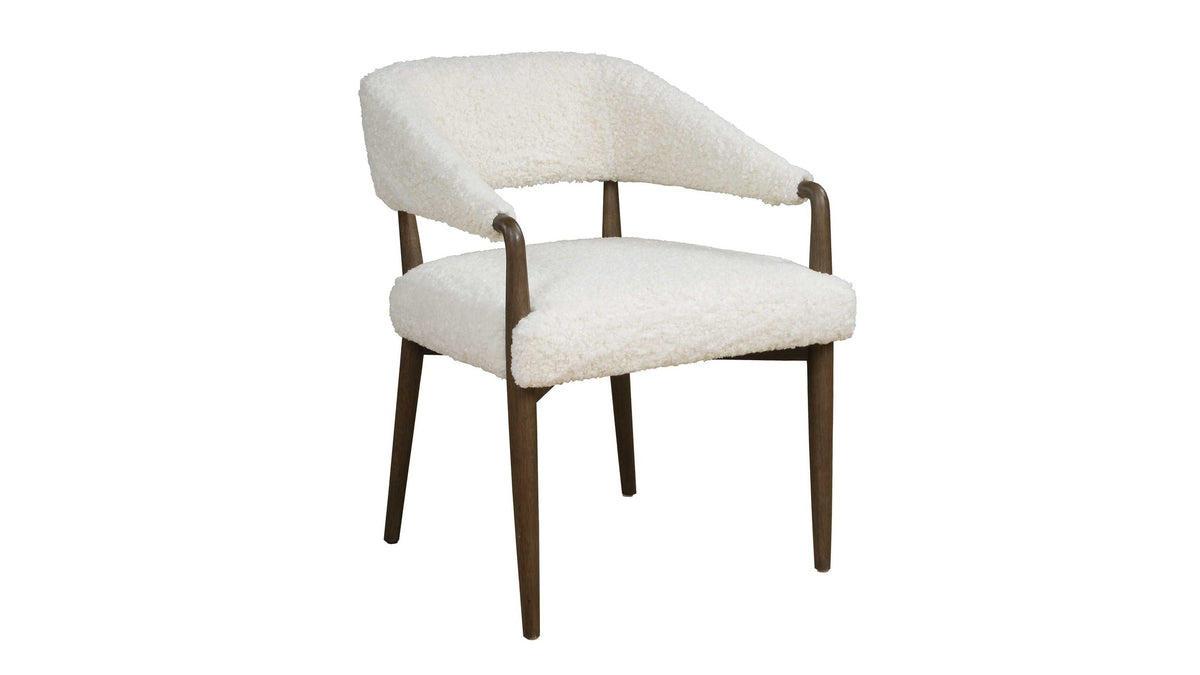 Austell - Shearling Dining Chair - Brown / White