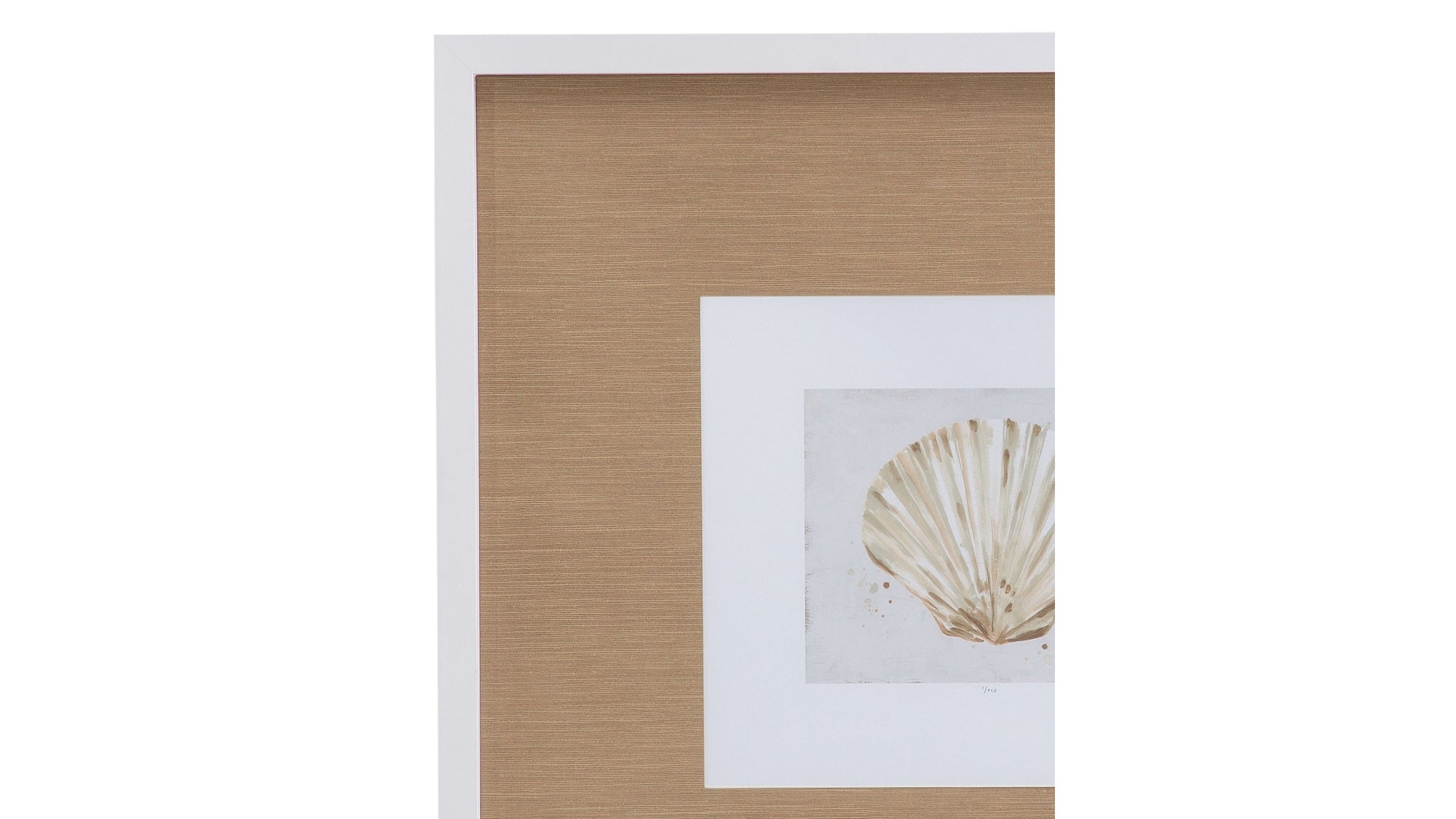 Neutral Shell Fresco IV Framed Print - Light Brown / White