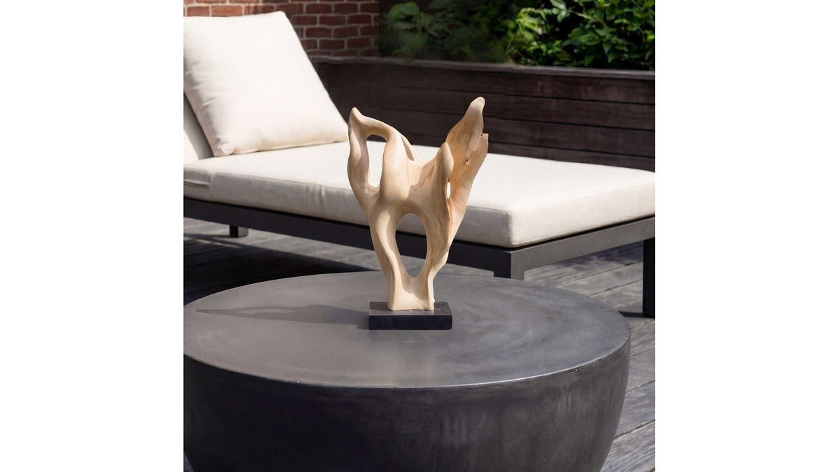 Hollow Form - Indoor-Outdoor Teak Sculpture - Woodtone
