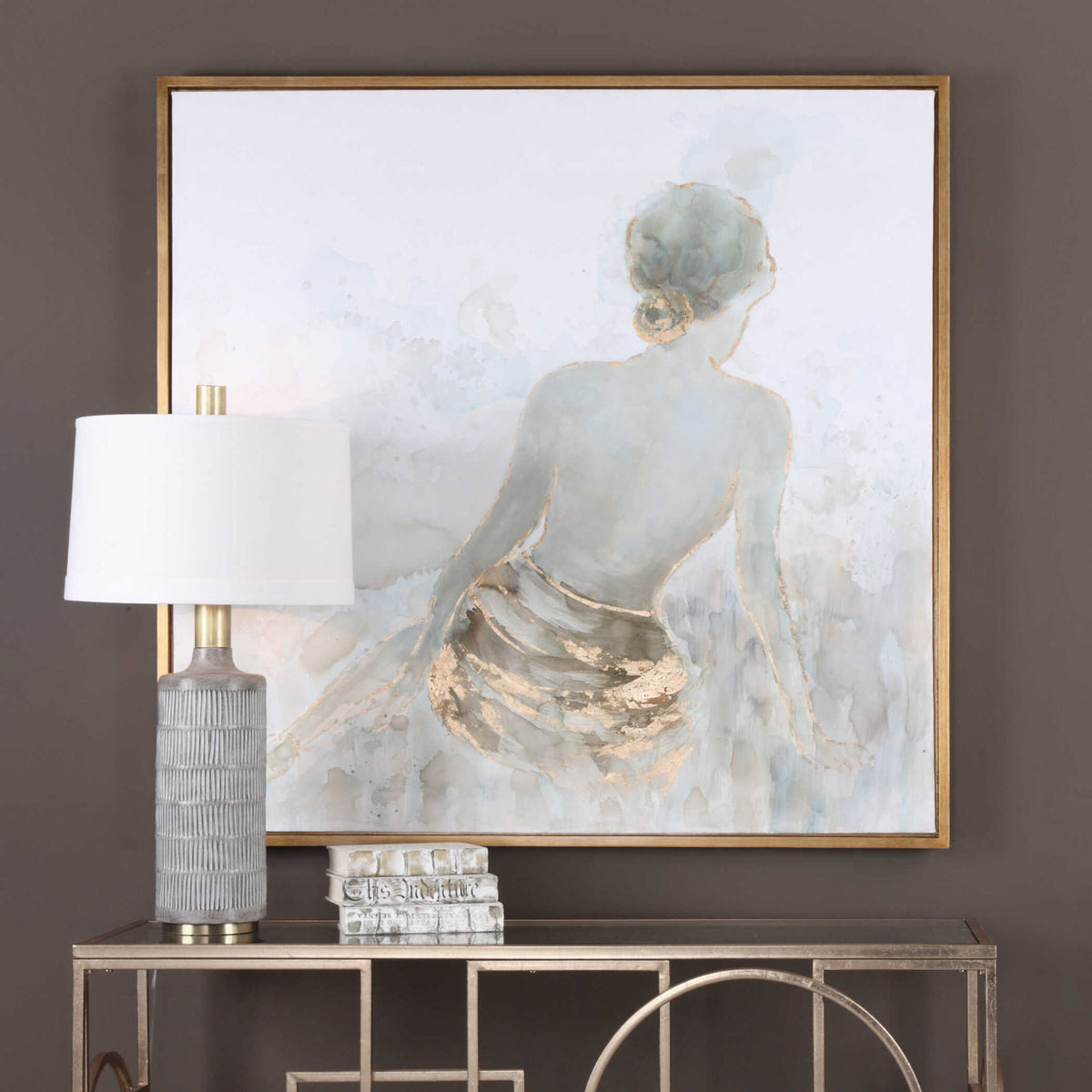 Gold Highlights - Feminine Art - Light Gray