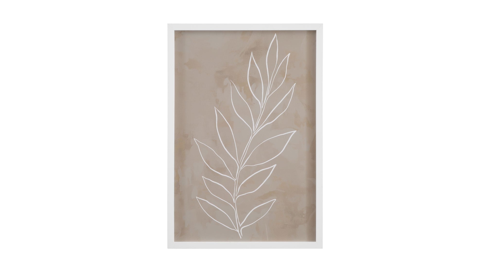 Leaf Line Art III Framed Print - Light Brown