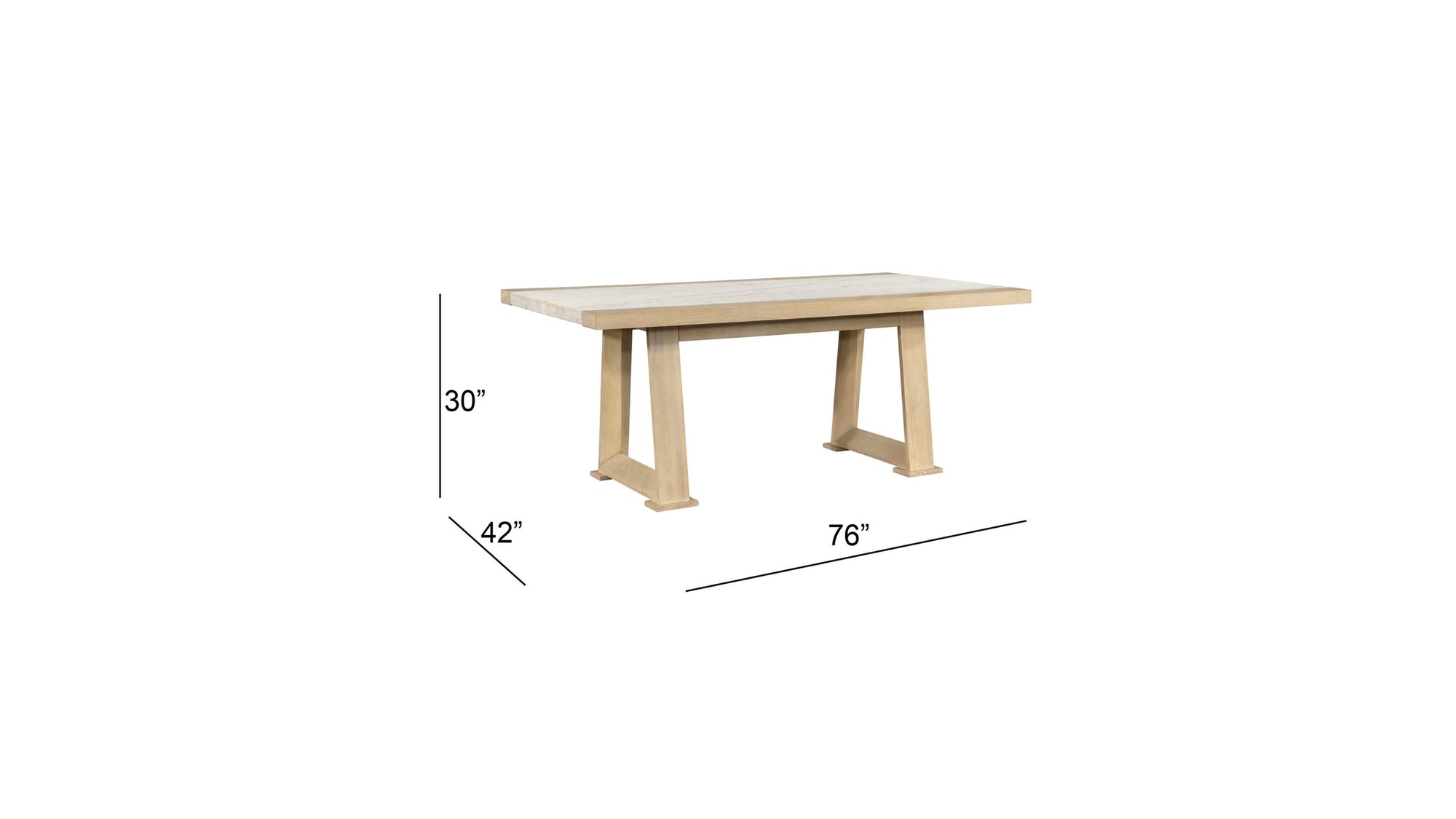 Trifecta - Dining Table - Driftwood Cerused Oak