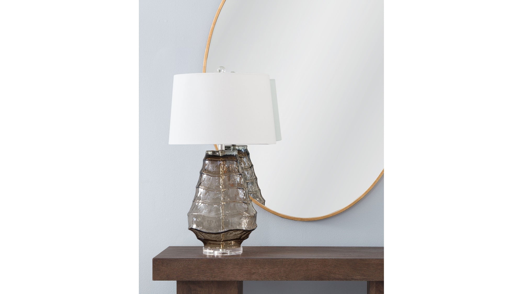 Monaco - Table Lamp - Light Brown / White