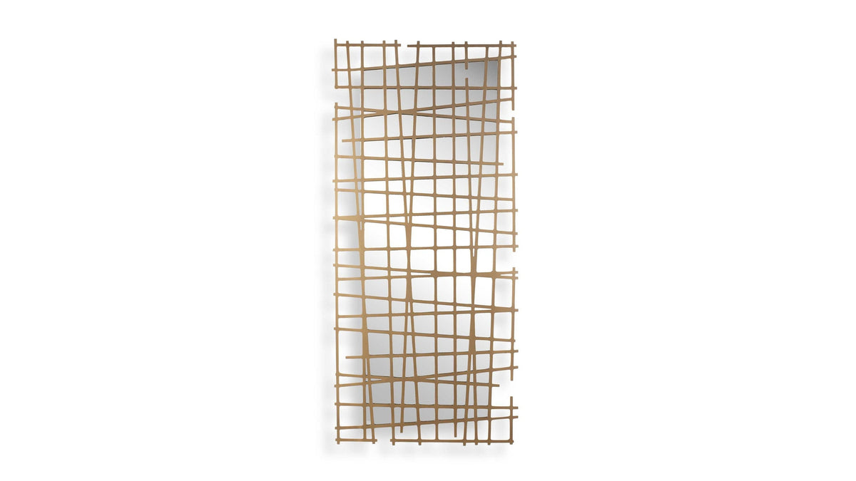 Golden Intersection - Mirrored Wall Decor - Brass