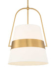 Harness - 1 Light Shade Pendant - White / Gold
