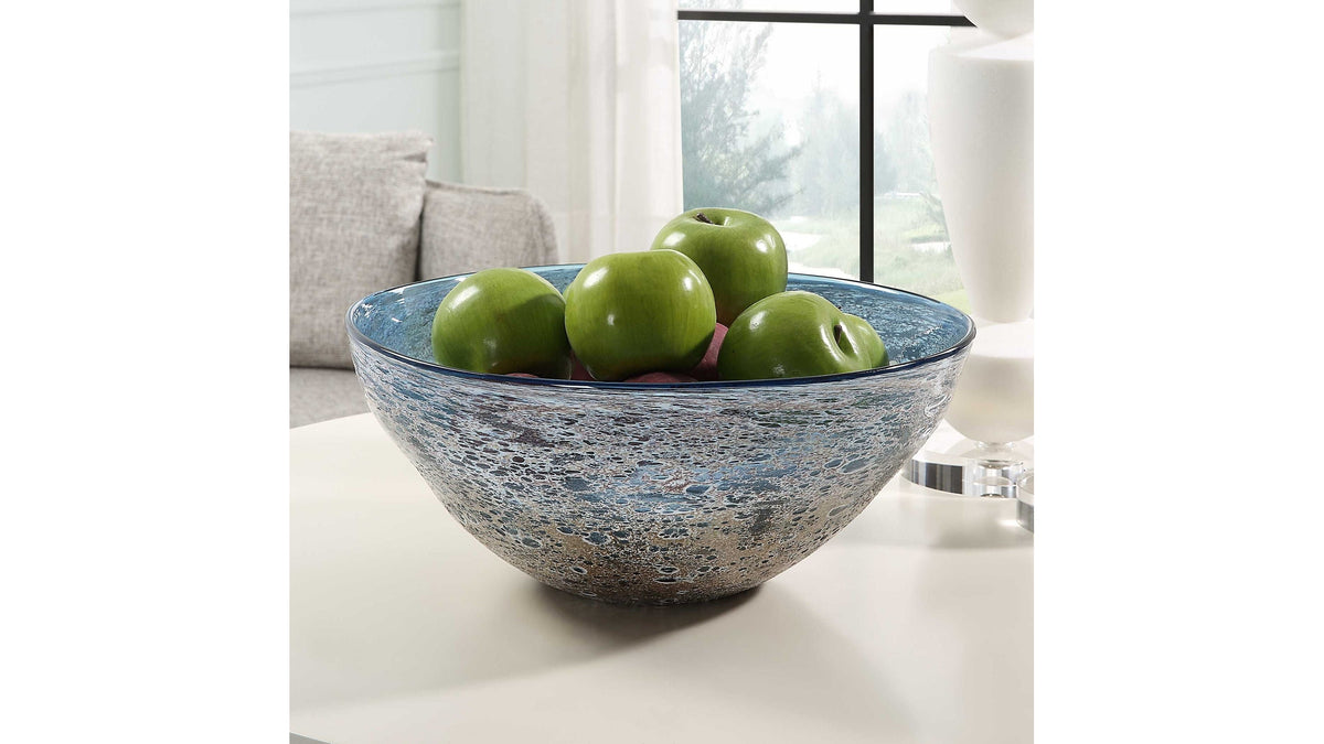 Genovesa - Aqua Glass Bowl - Blue