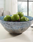 Genovesa - Aqua Glass Bowl - Blue