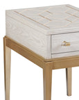 Perrine - Chairside Table - White / Gold