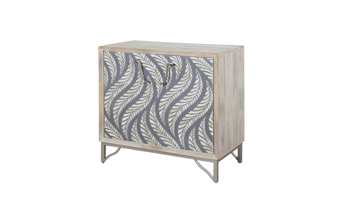 Leia - Bar Cabinet - White Mango / Ivory Bone / Gray