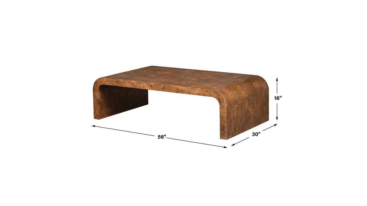 Carraway - Burl Wood Coffee Table - Woodtone