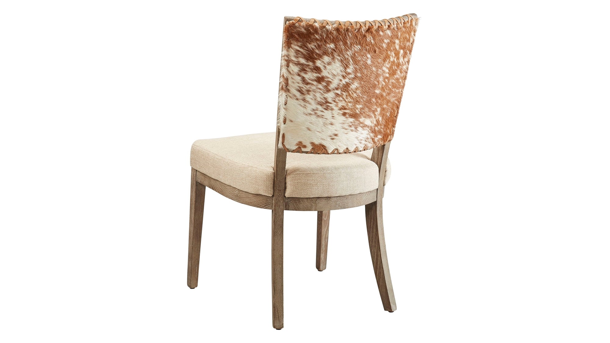 Lina - Chair - Leather And Linen Set of 2 - Light Brown