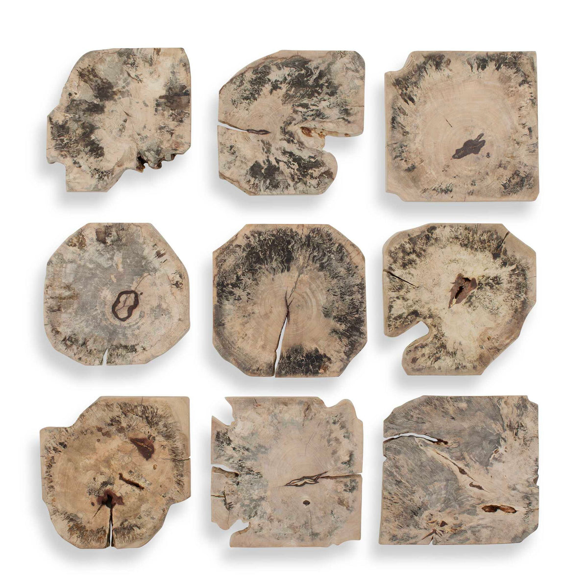 Bahati - Wood Bleached Wall Decor (Set of 9) - Brown