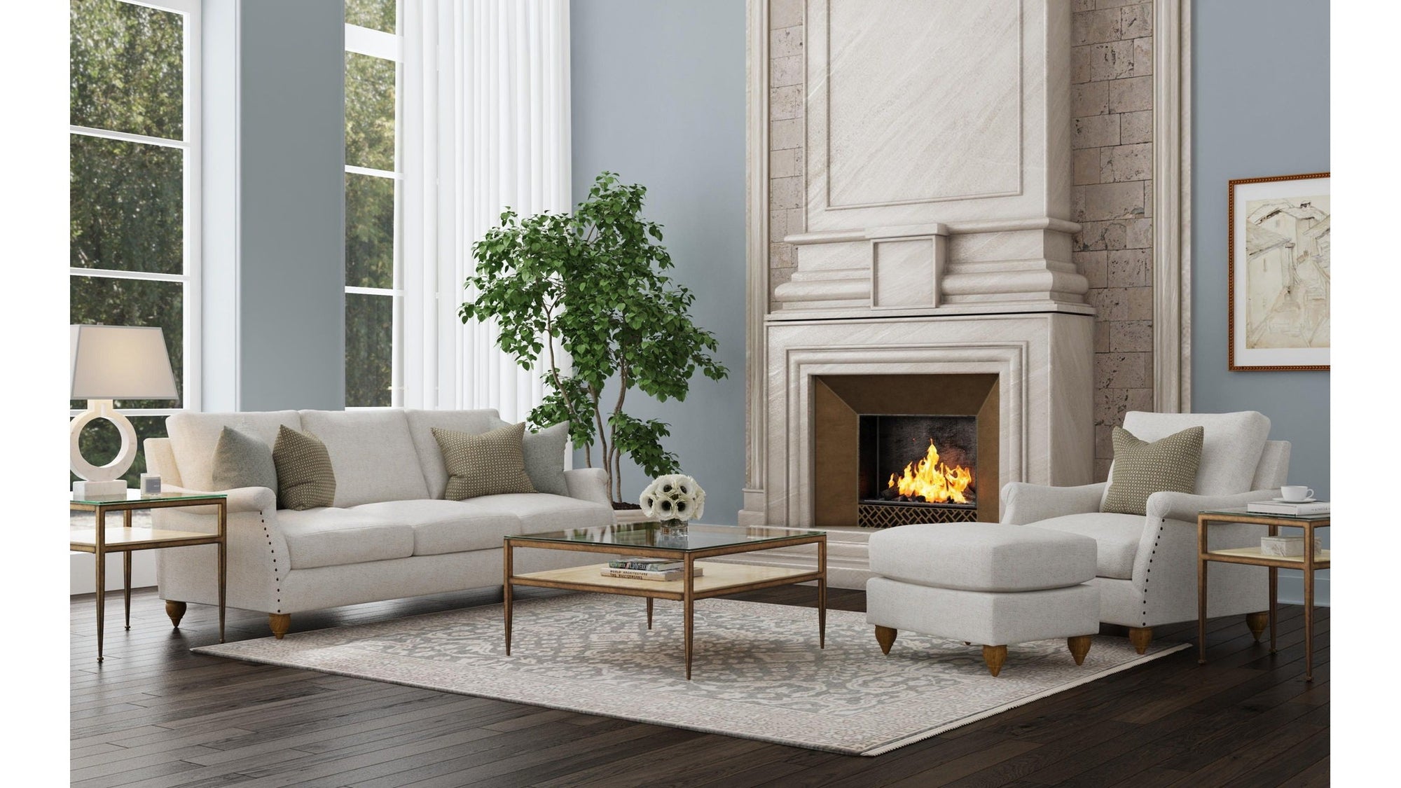 Veda - Fabric Ottoman