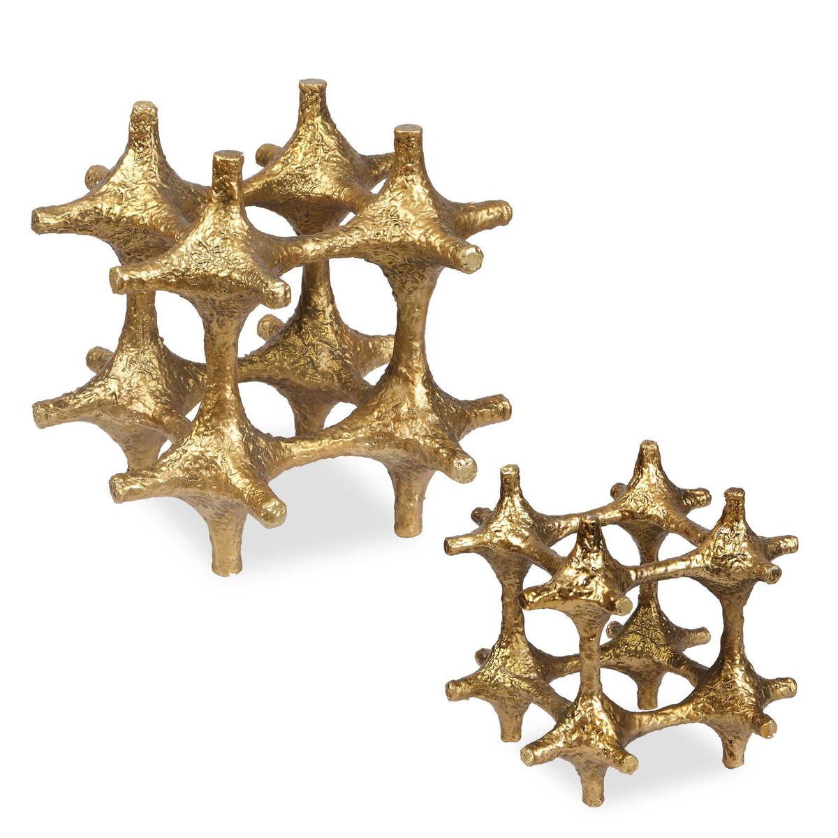 Gilded - Connection Modern Sculptures (Set of 2) - Brass / Gold