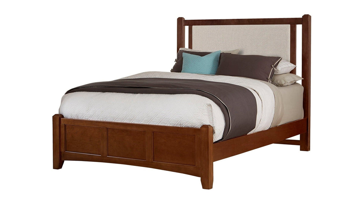 Bonanza - Pebble Gray Upholstered Bed With Mansion Footboard