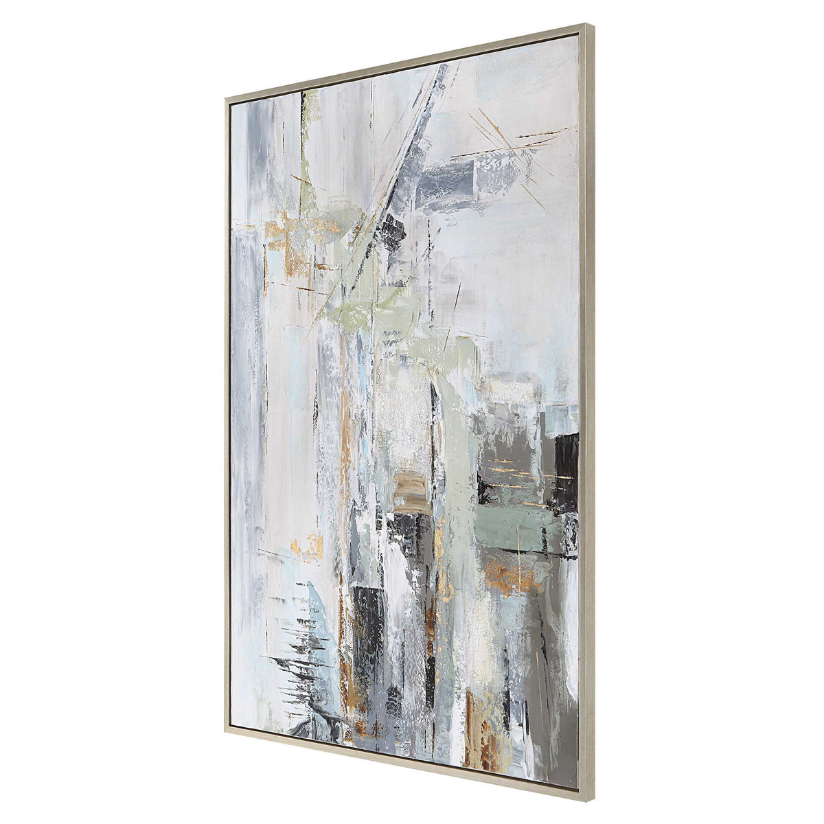 Natural Springs - Hand Painted Canvas Art - Light Gray