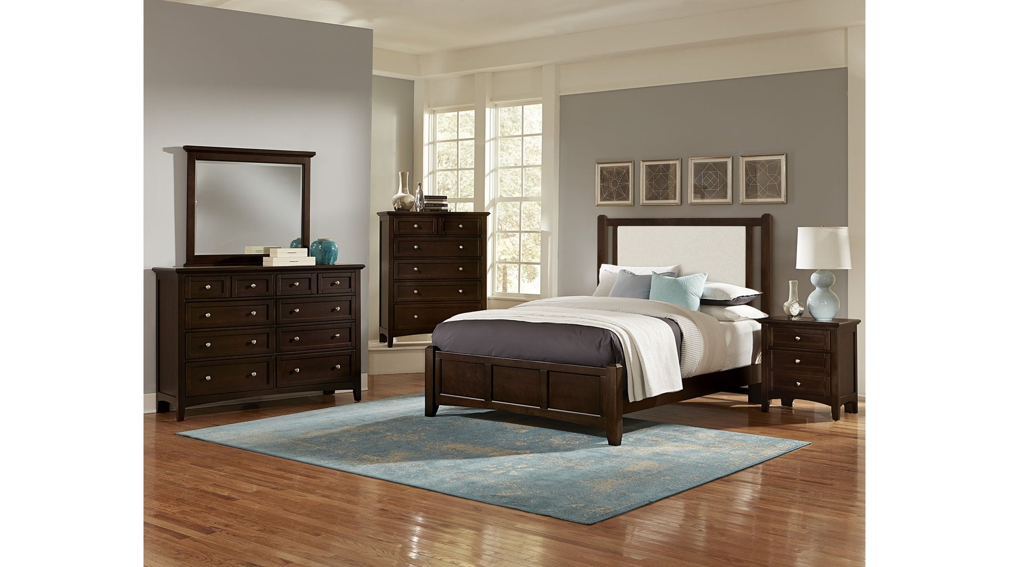 Bonanza - Linen Upholstered Bed With Mansion Footboard