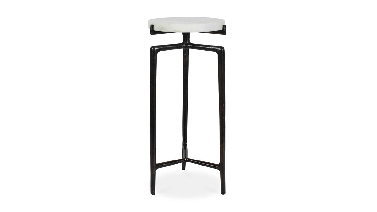 Tobias - Marble Slab Drink Table - Bronze / White