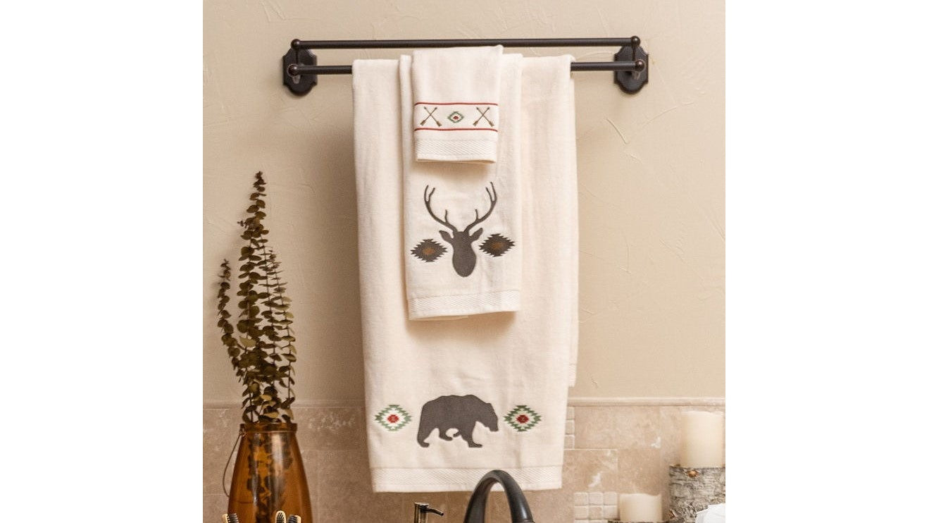 Aztec Bear - Towel Set Set of 3 , 2 Per Carton - Cream
