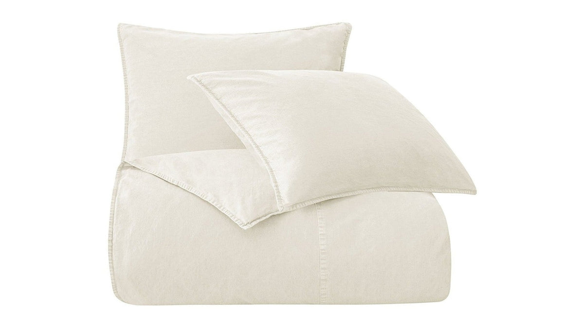 Cotton Canvas - Twin Stonewashed Duvet Cover Set Set of 2 - Natural