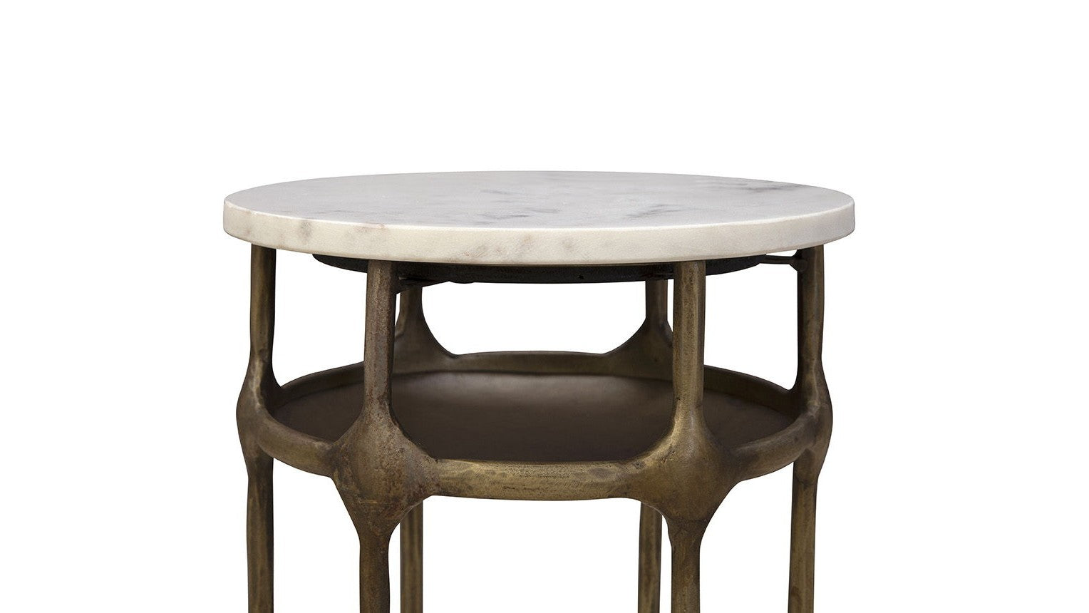Moira - Side Table - White / Gold