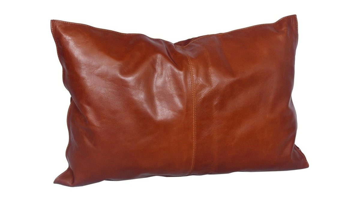 Genuine Leather - Buckskin Lumbar Pillow - Brown