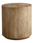 Nevis - Wood Cylinder Side Table - Woodtone